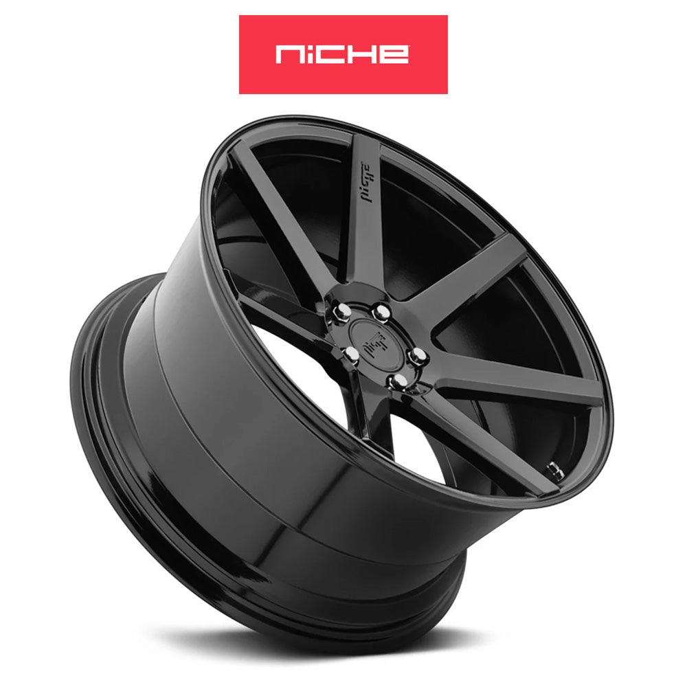日産 ＧＴ－Ｒ用 ニッチ ヴェローナ 20x9J ET 35 フロント、20x10J ET 40 リア グロスブラック ホイール４本セット (消費税、送料込み)