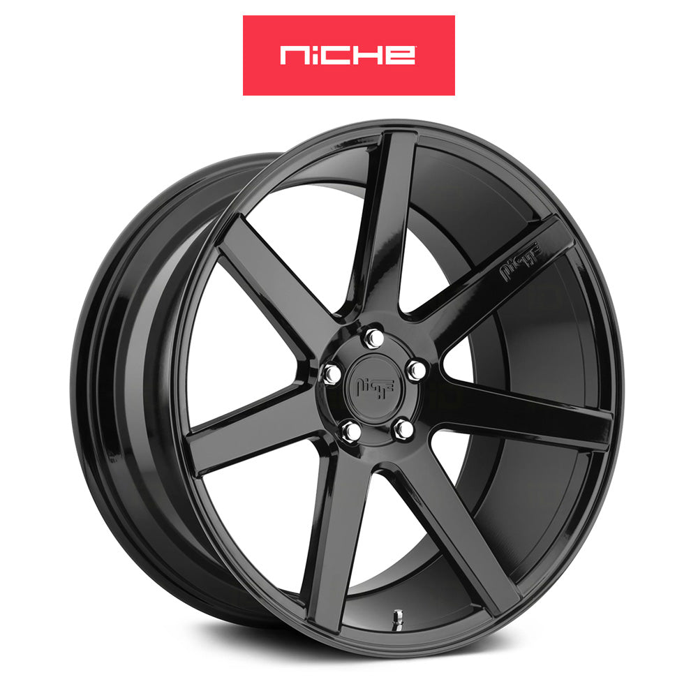 日産 ＧＴ－Ｒ用 ニッチ ヴェローナ 20x9J ET 35 フロント、20x10J ET 40 リア グロスブラック ホイール４本セット (消費税、送料込み)