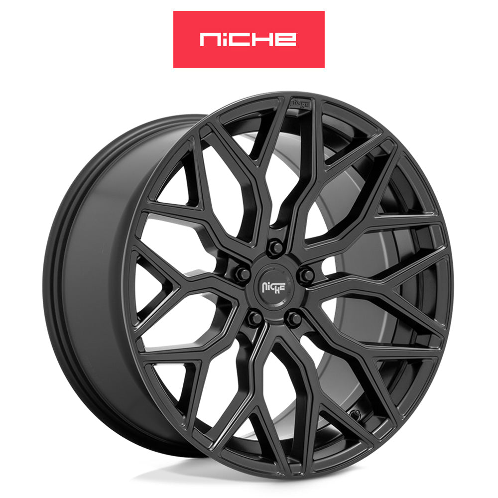 トヨタ GR スープラ (Toyota GR Supra)用 ニッチ マザンティ 20x9J ET 27 フロント 20x10.5J ET 40 リア マットブラック ホイール４本セット Niche MAZZANTI 20X9 5X112 66.5 BD +27 BMW CAP / MAZZANTI 20X10.5 5X112 BD +40 BMW CAP (送料無料)
