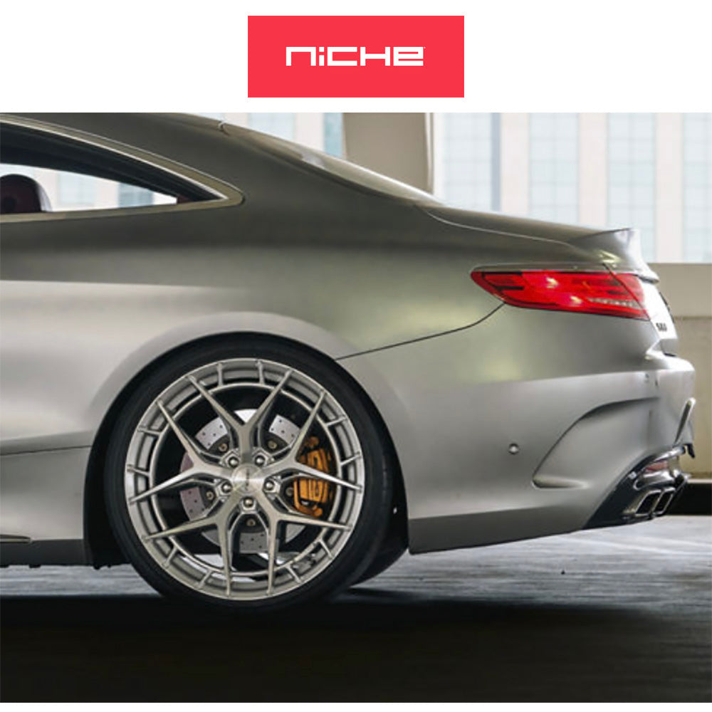 トヨタ GR スープラ用 ニッチ リビエラ 20x9J ET 20 フロント、20x10.5J ET 38 リア グロスシルバーブラッシュドフェイス フリーフォームホイール４本セット (消費税、送料込み)