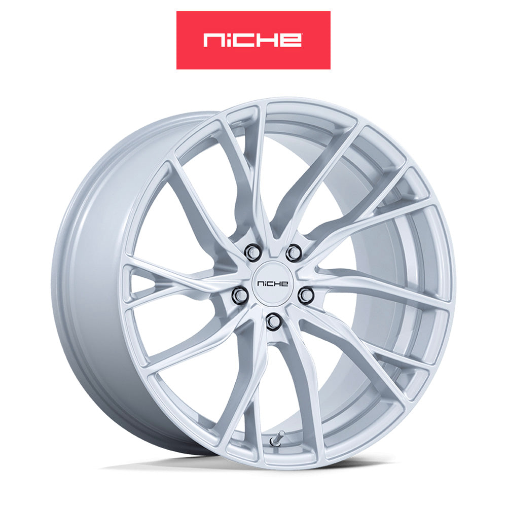 テスラモデルＹ用 ニッチ ノヴァラ 20x10.5J ET 40 フロント、リア シルバー ホイール４本セット　Niche NOVARA 20X10.5 5X4.5 72 SL +40 (消費税、送料込み)