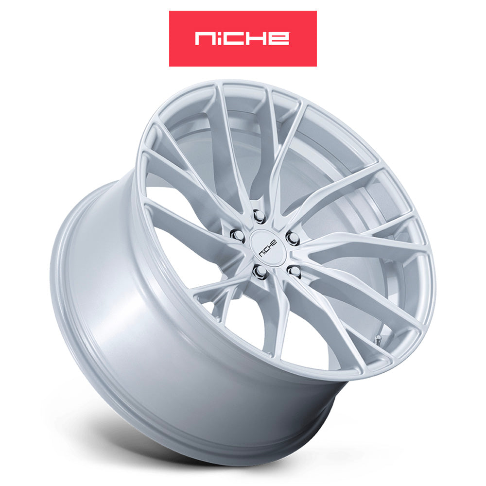 テスラモデルＹ用 ニッチ ノヴァラ 20x10.5J ET 40 フロント、リア シルバー ホイール４本セット　Niche NOVARA 20X10.5 5X4.5 72 SL +40 (消費税、送料込み)