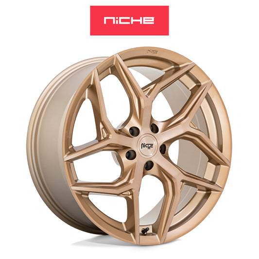 テスラモデルＹ用 ニッチ トーション 20x10.5J ET 40 フロント、リア プラチナムブロンズ ホイール４本セット　Niche TORSION 20X10.5 5X4.5 72 BZBR 40MM (消費税、送料込み)