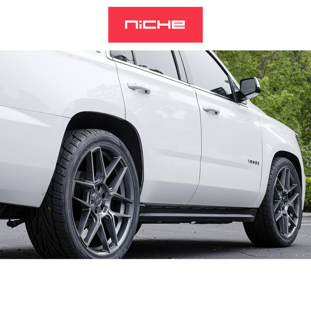 レクサス ＲＸ用 ニッチ ライズ 20x9J ET 35 フロント、リア アンスラサイト マシンドフェイス ホイール４本セット　Niche RISE 20X9 5X4.5 72 +35 ANTH MACH-FC (消費税、送料込み)