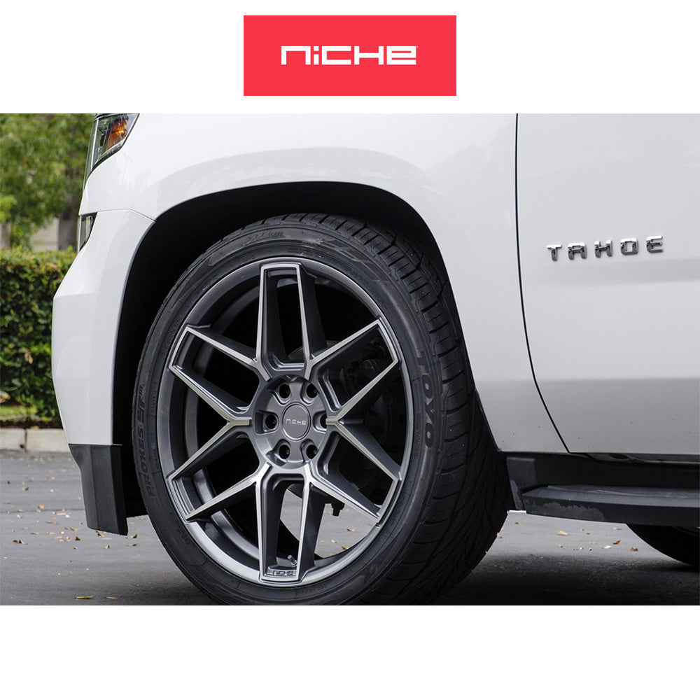 レクサス ＲＸ用 ニッチ ライズ 20x9J ET 35 フロント、リア アンスラサイト マシンドフェイス ホイール４本セット　Niche RISE 20X9 5X4.5 72 +35 ANTH MACH-FC (消費税、送料込み)