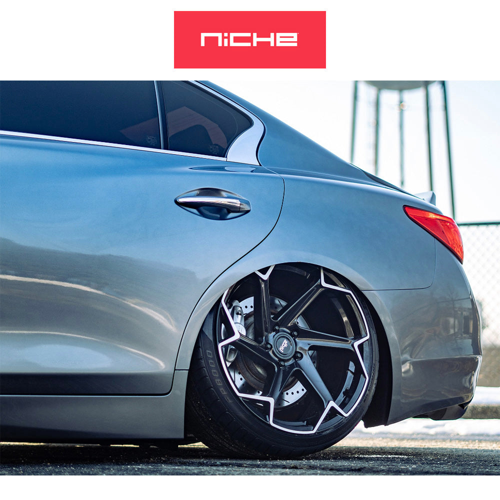 テスラモデルＹ用 ニッチ フラッシュ 20x10.5J ET 40 フロント、リア グロスブラック ブラッシュド ホイール４本セット Niche FLASH 20X10.5 5X4.5 72 RBL 40MM (消費税、送料込み)