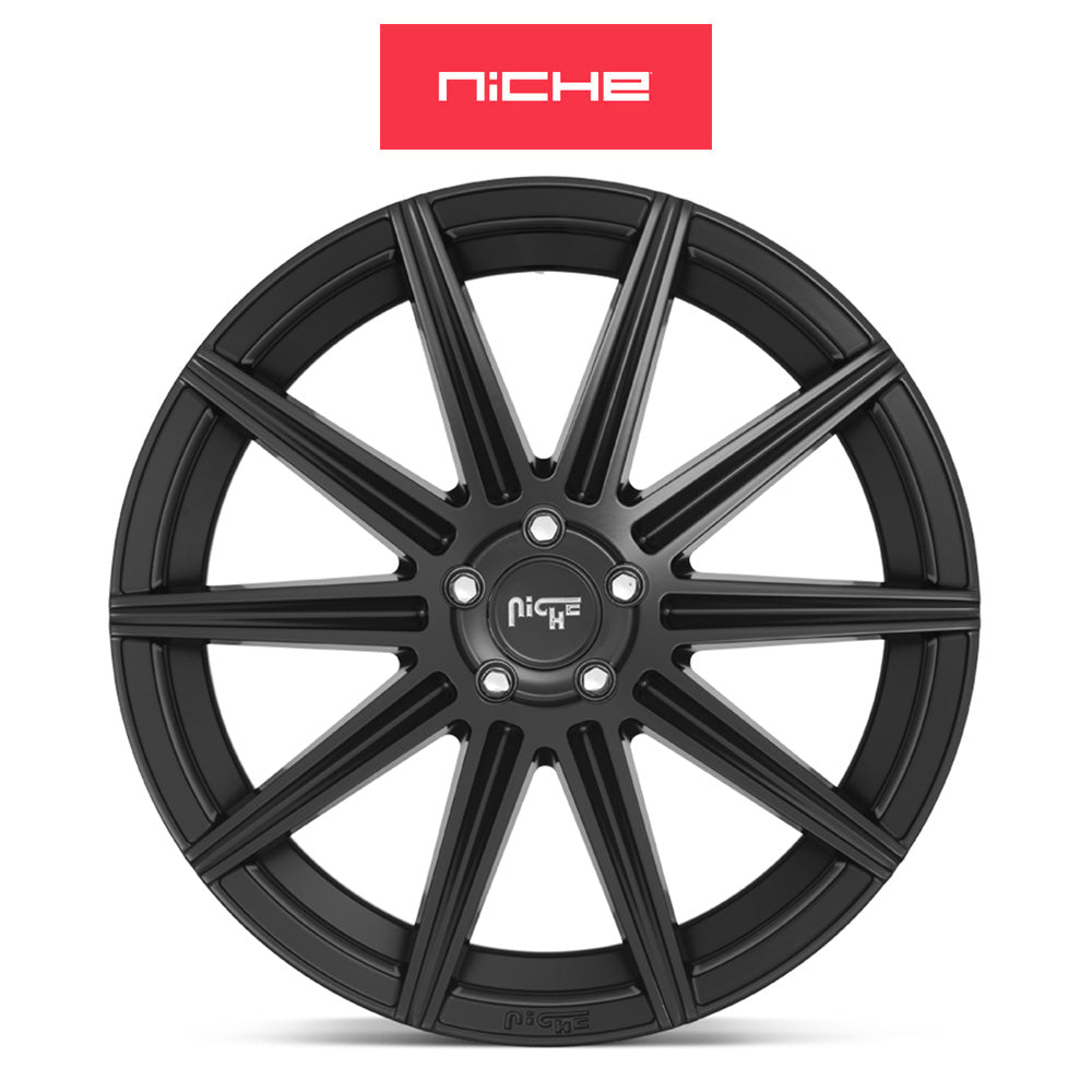 テスラモデルＹ用 ニッチ ティフォシ 20x10.5J ET 40 フロント、リア マットブラック ホイール４本セット　Niche 20X10.5 TIFOSI 5X114.3 BD 7.34 72 40MM (消費税、送料込み)
