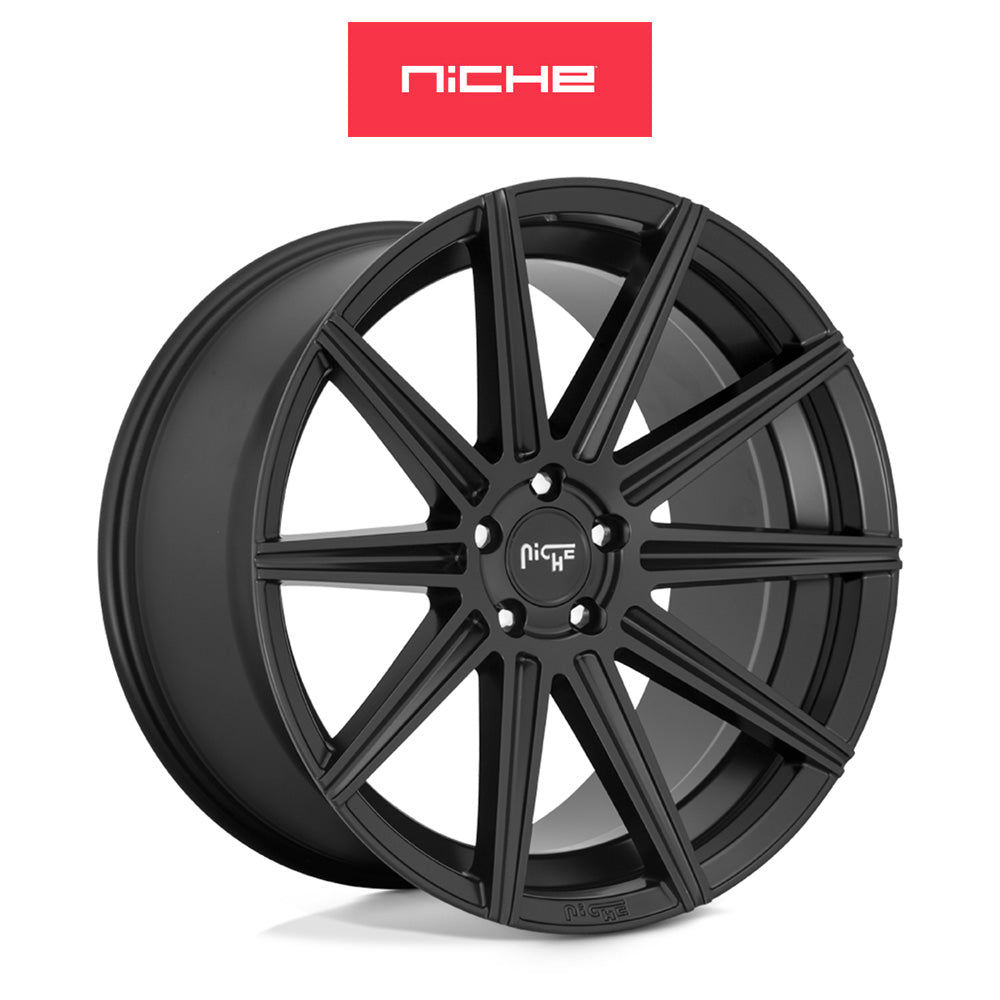 テスラモデルＹ用 ニッチ ティフォシ 20x10.5J ET 40 フロント、リア マットブラック ホイール４本セット　Niche 20X10.5 TIFOSI 5X114.3 BD 7.34 72 40MM (消費税、送料込み)