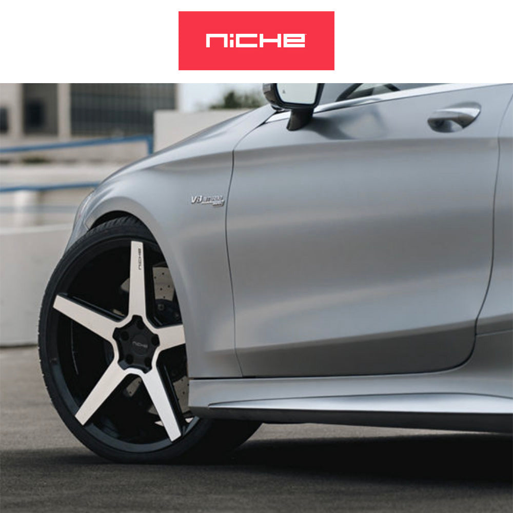 テスラモデル３用 ニッチ モデナ 20x9J ET 35 フロント、リア グロスブラック マシニング加工済みフェイス ホイール４本セット　Niche MODENA 20X9 5X4.5 72 +35 G-BLK MCH-FC (消費税、送料込み)