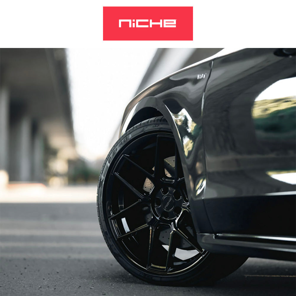 レクサス ＲＸ用 ニッチ ライズ 20x9J ET 35 フロント、リア グロスブラック ホイール４本セット　Niche RISE 20X9 5X4.5 72 +35 G-BLK (消費税、送料込み)
