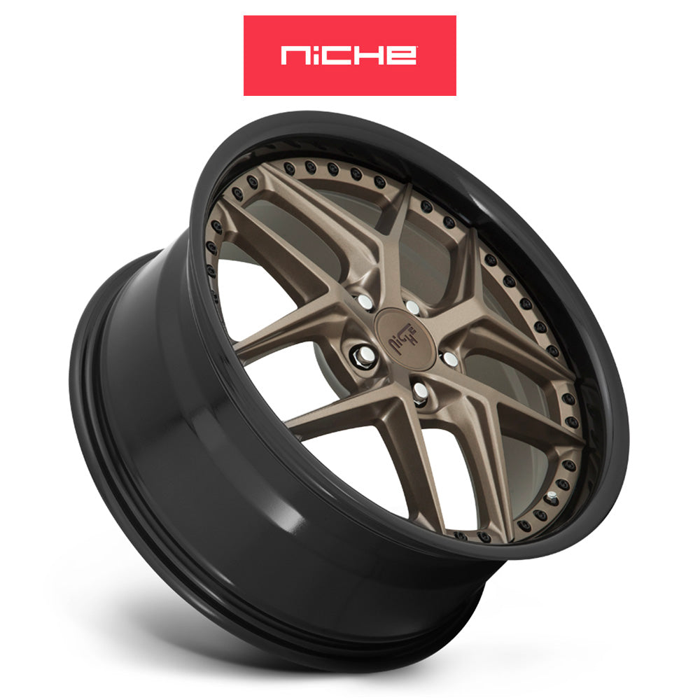 テスラモデル３用 ニッチ バイス 20x9J ET 35 フロント、リア マットブロンズブラックビーズリング ホイール４本セット　Niche VICE 20X9 5X4.5 72 ZDB +35 (消費税、送料込み)