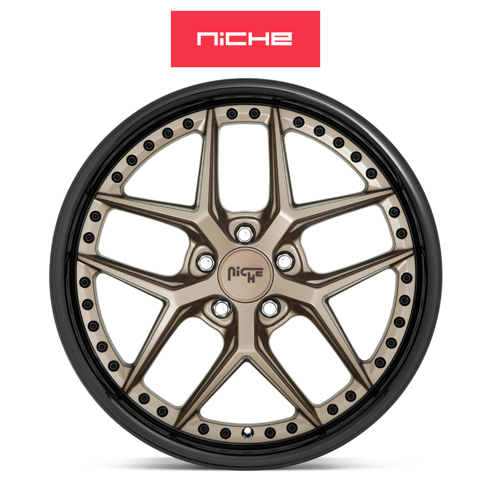 テスラモデル３用 ニッチ バイス 20x9J ET 35 フロント、リア マットブロンズブラックビーズリング ホイール４本セット　Niche VICE 20X9 5X4.5 72 ZDB +35 (消費税、送料込み)
