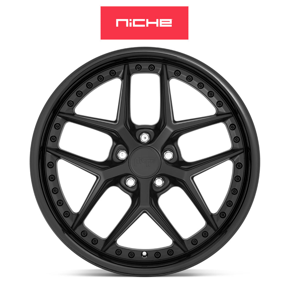 テスラモデル３用 ニッチ バイス 20x9J ET 35 フロント、リア グロスブラック マットブラック ホイール４本セット　Niche VICE 20X9 5X4.5 72 BLD +35 (消費税、送料込み)