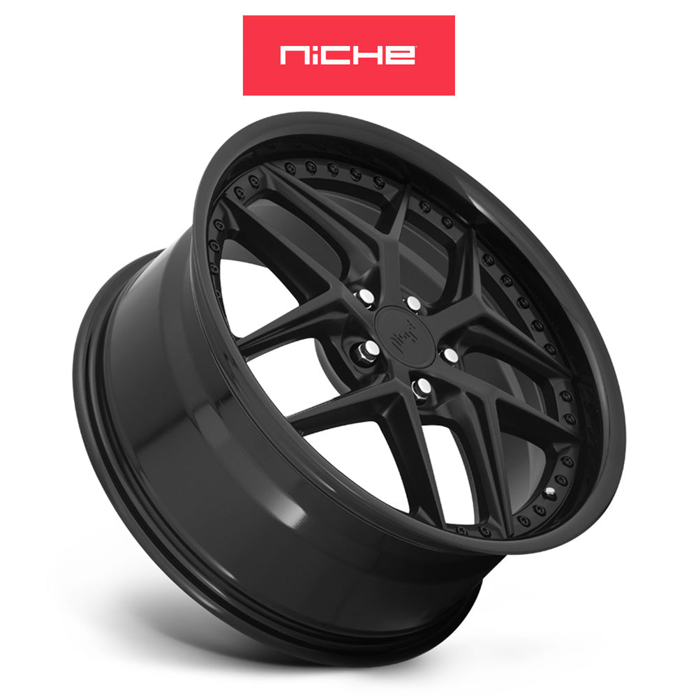 テスラモデル３用 ニッチ バイス 20x9J ET 35 フロント、リア グロスブラック マットブラック ホイール４本セット　Niche VICE 20X9 5X4.5 72 BLD +35 (消費税、送料込み)