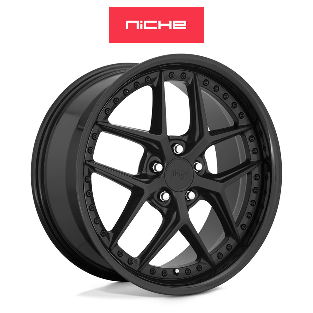 テスラモデル３用 ニッチ バイス 20x9J ET 35 フロント、リア グロスブラック マットブラック ホイール４本セット　Niche VICE 20X9 5X4.5 72 BLD +35 (消費税、送料込み)