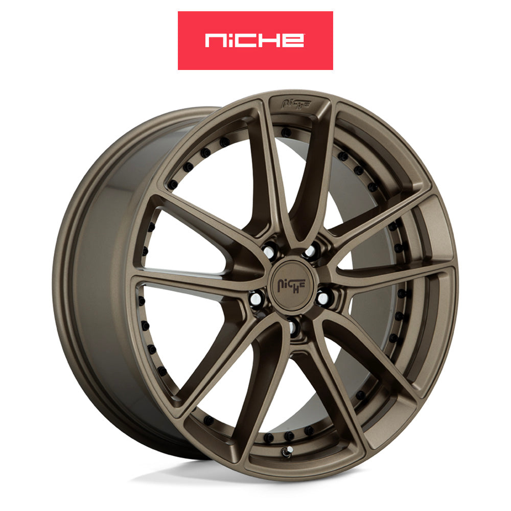 テスラモデル３用 ニッチ DFS 18x8J ET 40 フロント、リア マットブロンズ ホイール４本セット　Niche DFS 18X8 5X4.5 72 ZD +40 (消費税、送料込み)
