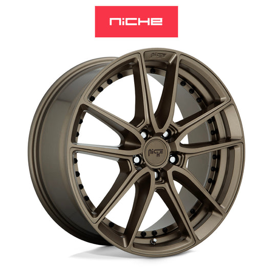 テスラモデル３用 ニッチ DFS 18x8J ET 40 フロント、リア マットブロンズ ホイール４本セット　Niche DFS 18X8 5X4.5 72 ZD +40 (消費税、送料込み)