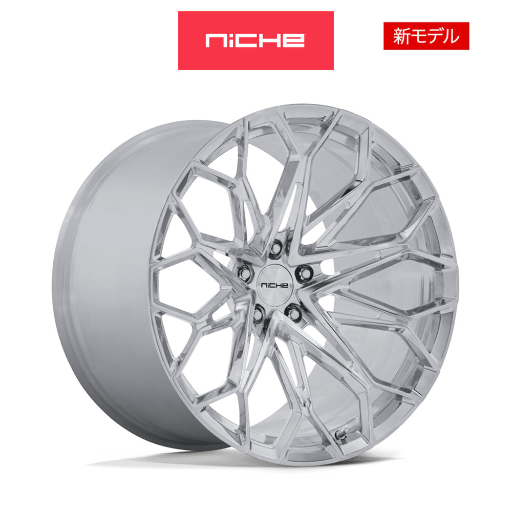 シボレー コルベット用 ニッチ マンタ 20x9J ET 40 フロント、20x11 ET 50 リア ポリッシュド モノブロック フォージドホイール４本セット (消費税、送料込み)