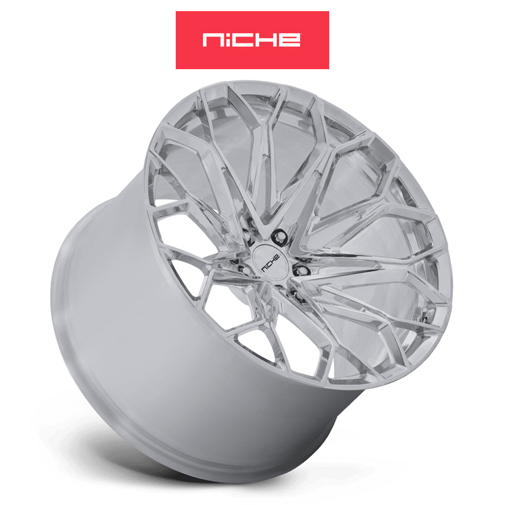 シボレー コルベット用 ニッチ マンタ 20x9J ET 40 フロント、20x11 ET 50 リア ポリッシュド モノブロック フォージドホイール４本セット (消費税、送料込み)
