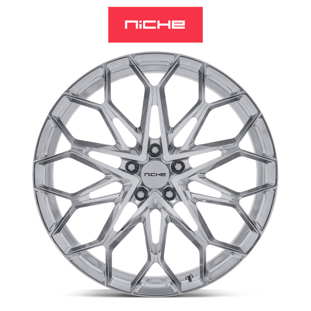 シボレー コルベット用 ニッチ マンタ 20x9J ET 40 フロント、20x11 ET 50 リア ポリッシュド モノブロック フォージドホイール４本セット (消費税、送料込み)