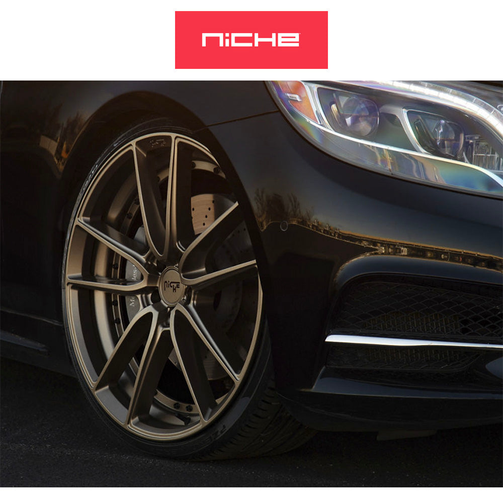 テスラモデル３用 ニッチ DFS 18x8J ET 40 フロント、リア マットブロンズ ホイール４本セット　Niche DFS 18X8 5X4.5 72 ZD +40 (消費税、送料込み)