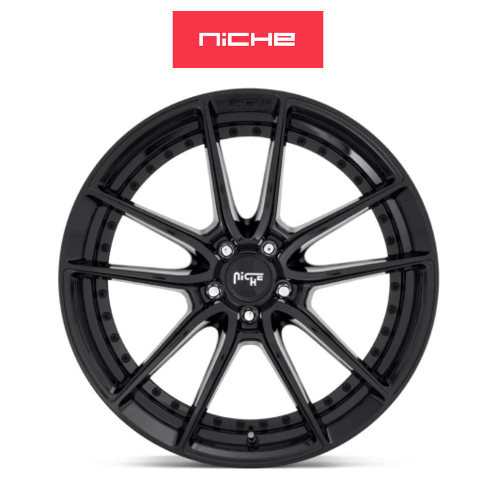 ホンダ シビック　タイプＲ(Honda Civic Type-R)用 ニッチ DFS 19x8.5J ET 35 フロント&リア グロスブラック ホイール４本セット Niche DFS 19X8.5 5X120 72 BL +35 (送料無料)