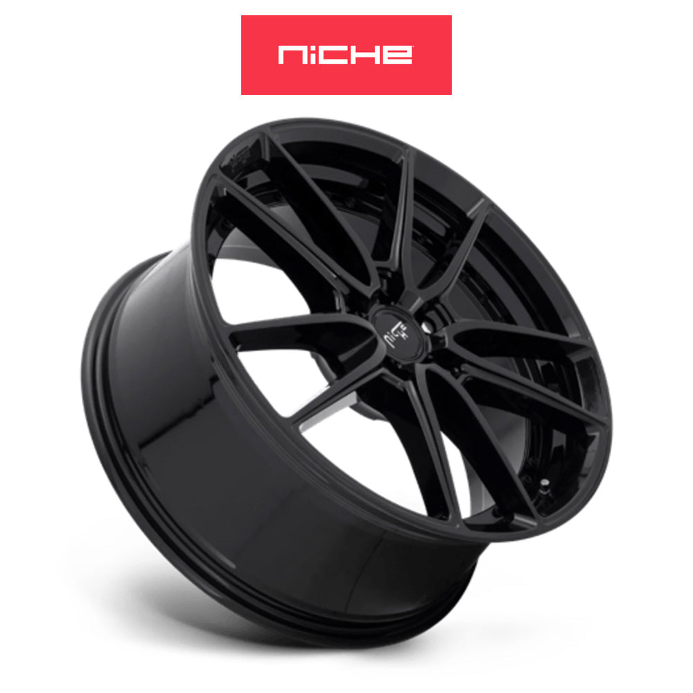 ホンダ シビック　タイプＲ(Honda Civic Type-R)用 ニッチ DFS 19x8.5J ET 35 フロント&リア グロスブラック ホイール４本セット Niche DFS 19X8.5 5X120 72 BL +35 (送料無料)