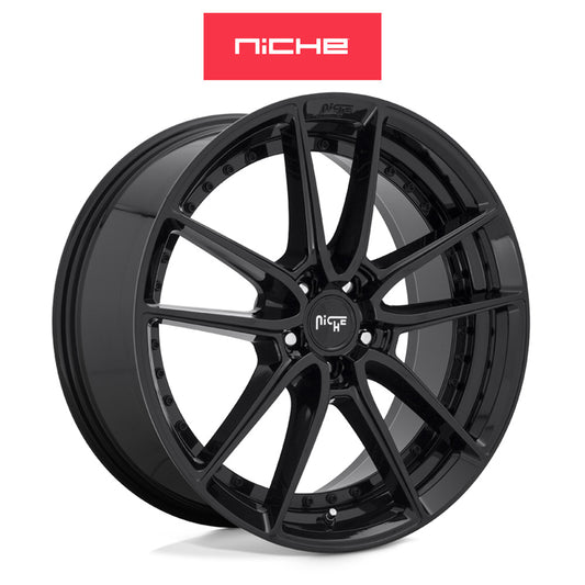 ホンダ シビック　タイプＲ(Honda Civic Type-R)用 ニッチ DFS 19x8.5J ET 35 フロント&リア グロスブラック ホイール４本セット Niche DFS 19X8.5 5X120 72 BL +35 (送料無料)