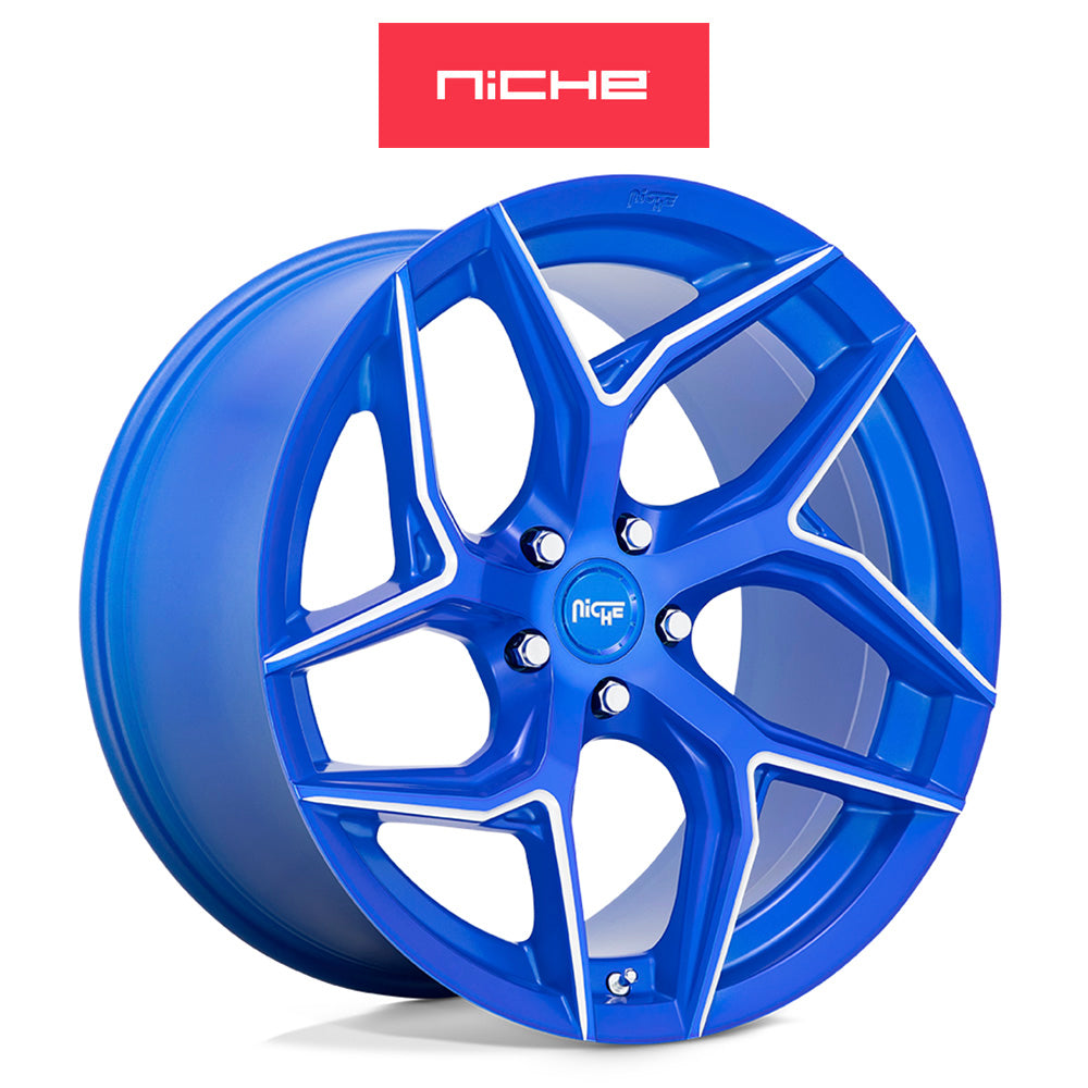 ホンダ シビック　タイプＲ(Honda Civic Type-R)用 ニッチ トーション 20x9J ET 35 フロント&リア アノダイズドブルーミルドアクセント ホイール４本セット Niche TORSION 20X9 5X120 72 ABM 35MM (送料無料)