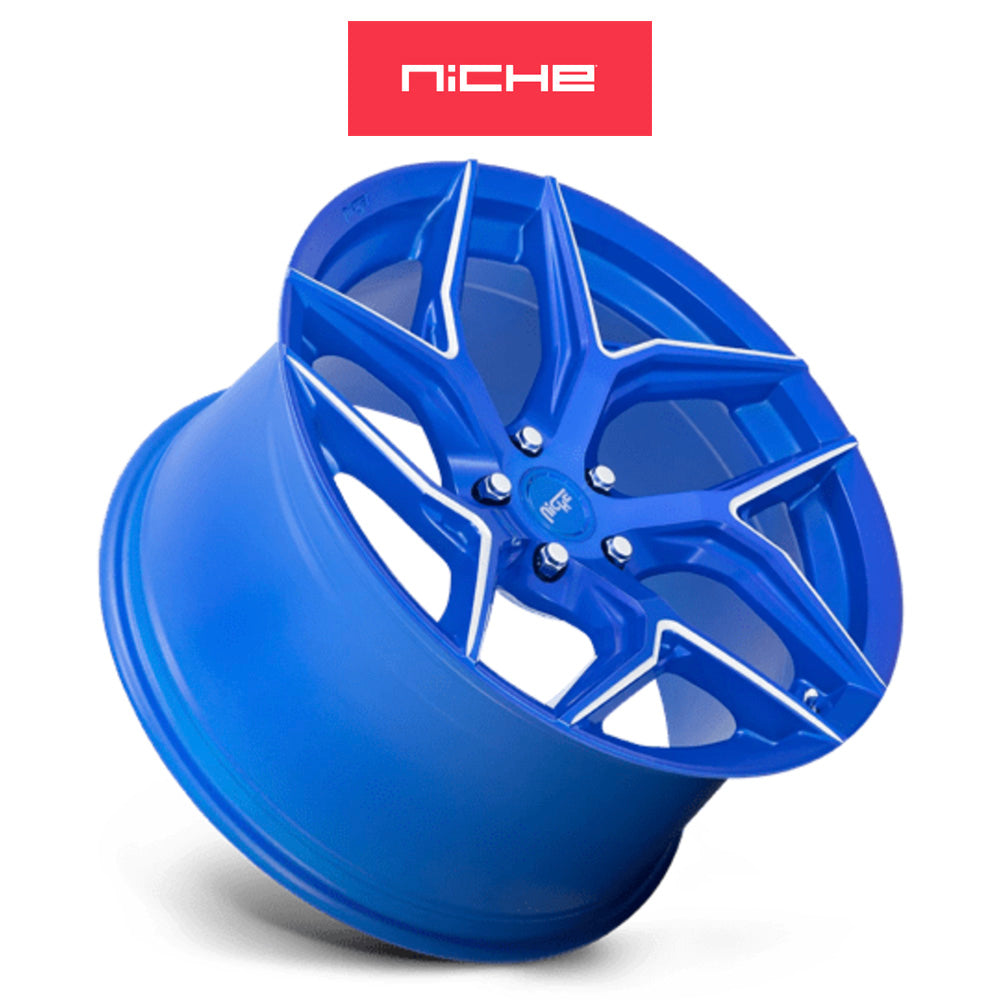 ホンダ シビック　タイプＲ(Honda Civic Type-R)用 ニッチ トーション 20x9J ET 35 フロント&リア アノダイズドブルーミルドアクセント ホイール４本セット Niche TORSION 20X9 5X120 72 ABM 35MM (送料無料)