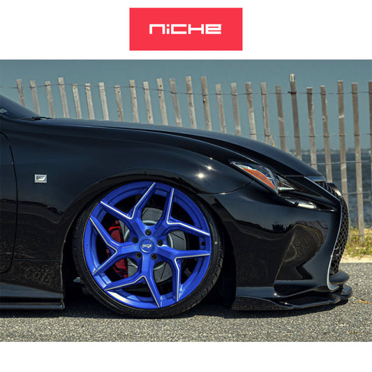 ホンダ シビック　タイプＲ(Honda Civic Type-R)用 ニッチ トーション 20x9J ET 35 フロント&リア アノダイズドブルーミルドアクセント ホイール４本セット Niche TORSION 20X9 5X120 72 ABM 35MM (送料無料)