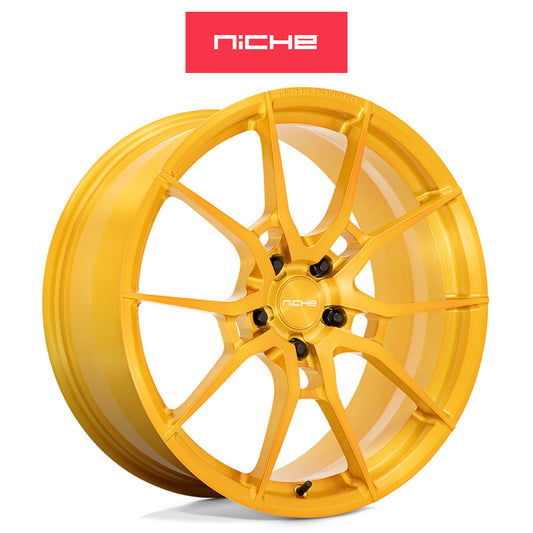 トヨタ スープラ (Toyota GR Supra)用 ニッチ カナン 20x9J ET 25 フロント 20x10.5J ET 35 リア ブラッシュドキャンディーゴールド 鍛造モノブロックホイール４本セット Niche KANAN 20X9 5X112 66.56 BCG 25MM /KANAN 20X10.5 5X112 66.56 BCG 35MM (送料無料)