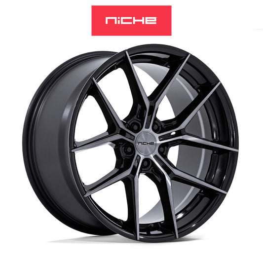 ホンダ シビック　タイプＲ(Honda Civic Type-R)用 ニッチ プロディジー５ 18x9.5J ET 40 フロント&リア グロスブラックダークティントクリア ホイール４本セット Niche PRODIGY 5 18X9.5 5X120 72 +40 G-BLK DDT (送料無料)