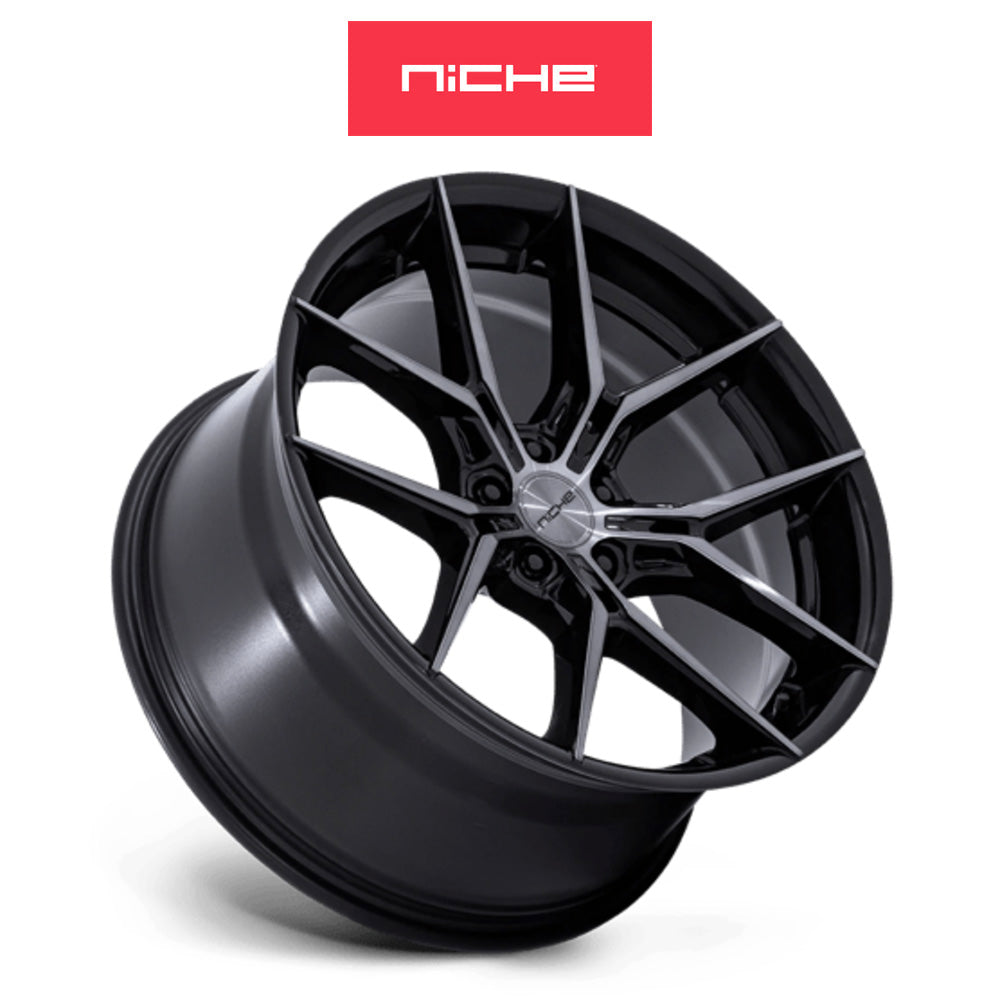 ホンダ シビック　タイプＲ(Honda Civic Type-R)用 ニッチ プロディジー５ 18x9.5J ET 40 フロント&リア グロスブラックダークティントクリア ホイール４本セット Niche PRODIGY 5 18X9.5 5X120 72 +40 G-BLK DDT (送料無料)
