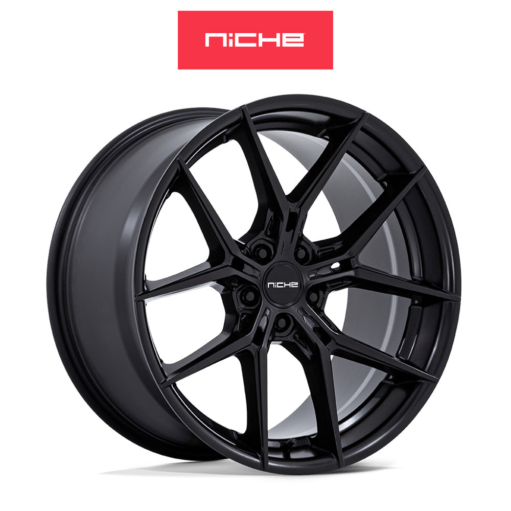 ホンダ シビック　タイプＲ(Honda Civic Type-R)用 ニッチ プロディジー５ 19x8.5J ET 25 フロント&リア マットブラック ホイール４本セット Niche PRODIGY 5 19X8.5 5X120 72 +25 M-BLK (送料無料)