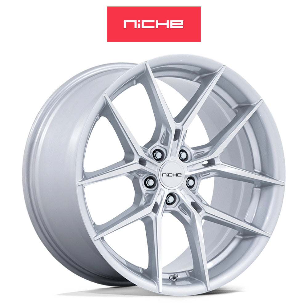 ホンダ シビック　タイプＲ(Honda Civic Type-R)用 ニッチ プロディジー５ 19x8.5J ET 25 フロント&リア シルバーマシンドフェイス ホイール４本セット Niche PRODIGY 5 19X8.5 5X120 72 +25 SLV-MCH (送料無料)