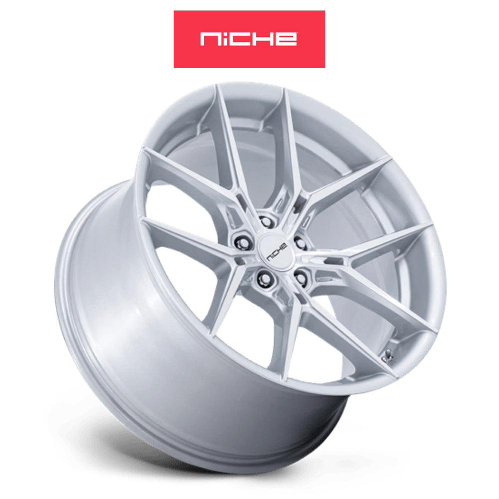 ホンダ シビック　タイプＲ(Honda Civic Type-R)用 ニッチ プロディジー５ 19x8.5J ET 25 フロント&リア シルバーマシンドフェイス ホイール４本セット Niche PRODIGY 5 19X8.5 5X120 72 +25 SLV-MCH (送料無料)