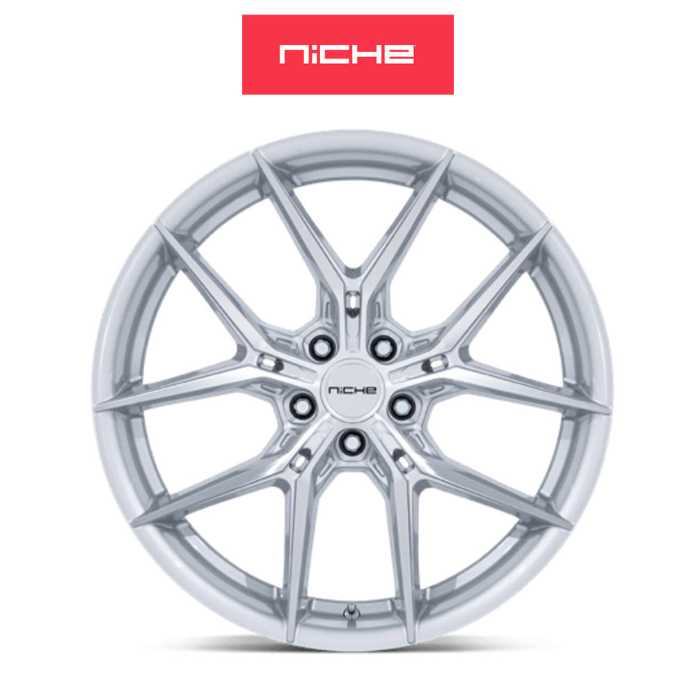 ホンダ シビック　タイプＲ(Honda Civic Type-R)用 ニッチ プロディジー５ 19x8.5J ET 25 フロント&リア シルバーマシンドフェイス ホイール４本セット Niche PRODIGY 5 19X8.5 5X120 72 +25 SLV-MCH (送料無料)