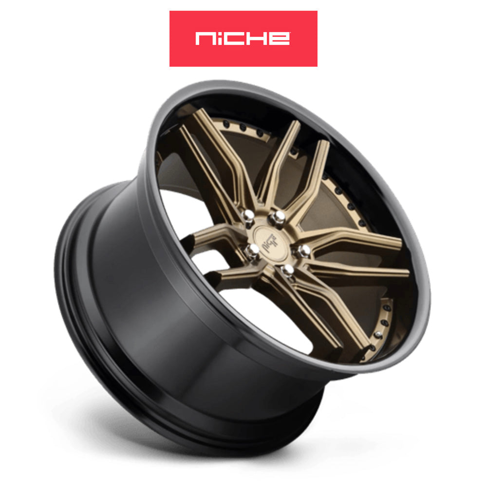 ホンダ シビック　タイプＲ(Honda Civic Type-R)用 ニッチ メソッド 19x8.5J ET 35 フロント&リア マットブロンズブラックビードリング ホイール４本セット Niche METHOS 19X8.5 5X120 72 ZDB +35 (送料無料)