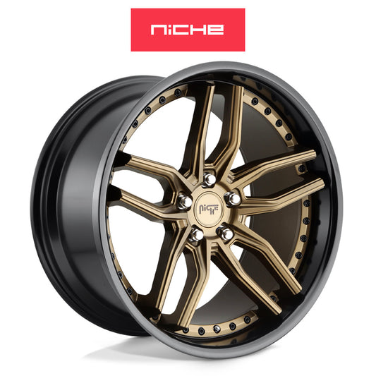 ホンダ シビック　タイプＲ(Honda Civic Type-R)用 ニッチ メソッド 19x8.5J ET 35 フロント&リア マットブロンズブラックビードリング ホイール４本セット Niche METHOS 19X8.5 5X120 72 ZDB +35 (送料無料)