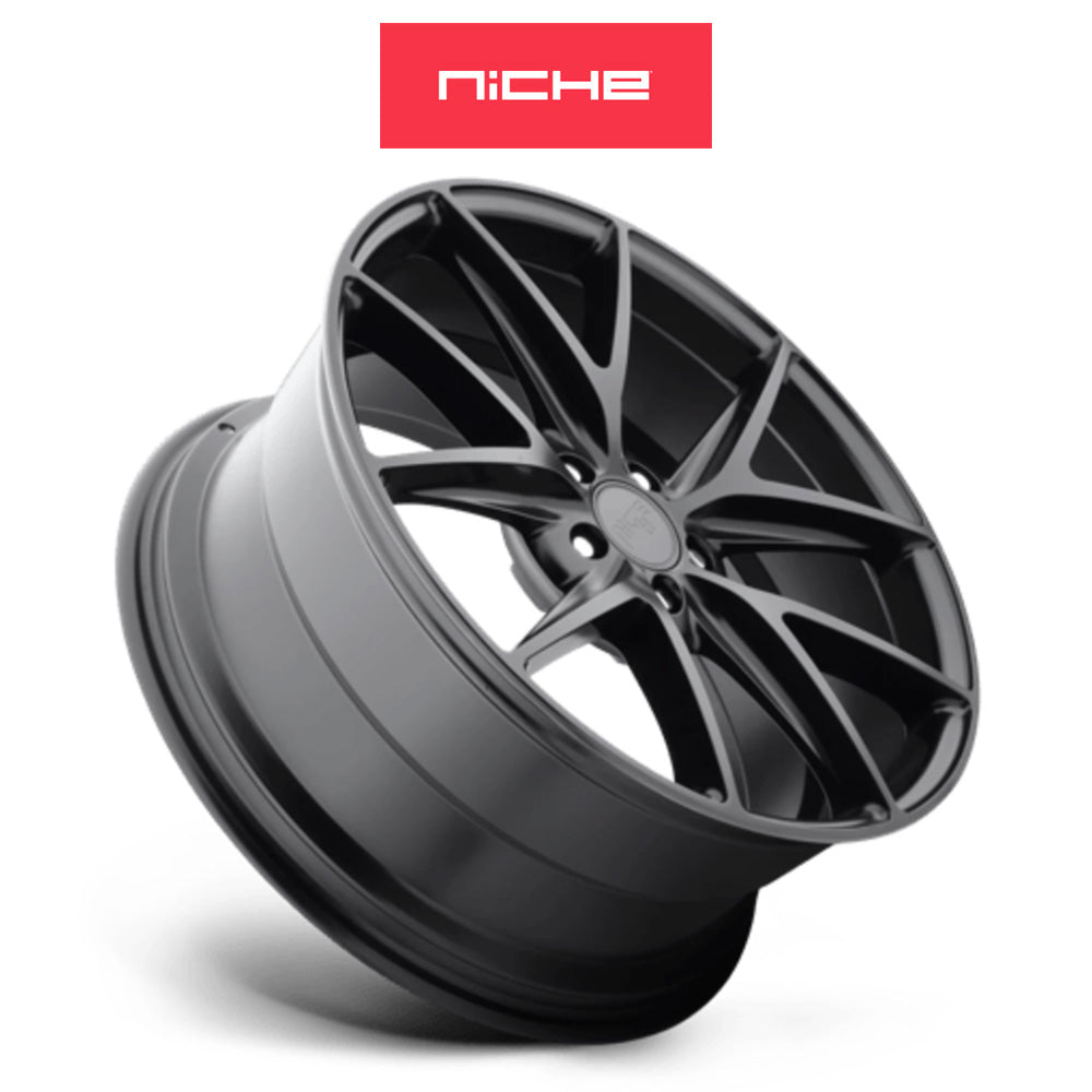 トヨタ プリウス(Toyota Prius)用 ニッチ ミサノ 17x8J ET 40 フロント&リア マットブラック ホイール４本セット　Niche MISANO 17X8 5X4.5 72 BD +40 (送料無料)
