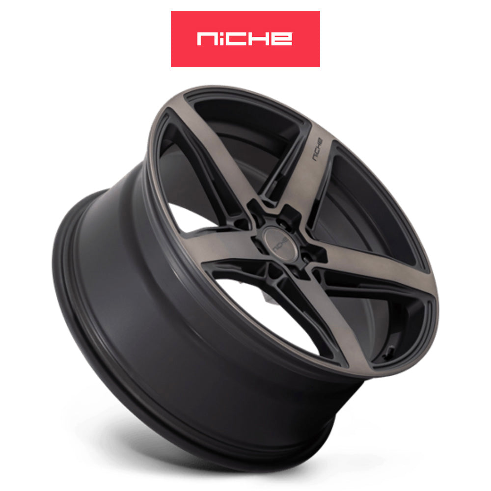 ホンダ シビック　タイプＲ(Honda Civic Type-R)用 ニッチ テラモ 20x9J ET 35 フロント&リア マットブラックダブルダークティント ホイール４本セット Niche TERAMO 20X9 5X120 72 MBT +35 (送料無料)