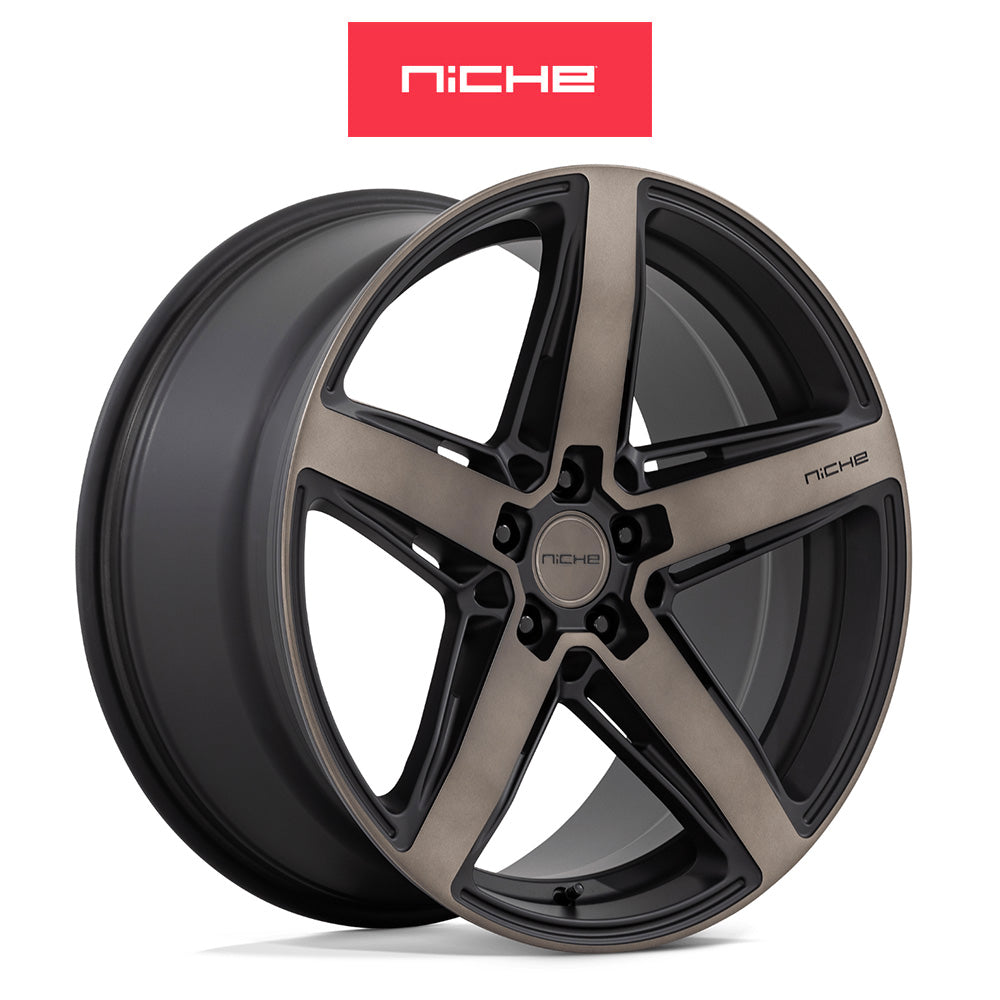 ホンダ シビック　タイプＲ(Honda Civic Type-R)用 ニッチ テラモ 20x9J ET 35 フロント&リア マットブラックダブルダークティント ホイール４本セット Niche TERAMO 20X9 5X120 72 MBT +35 (送料無料)