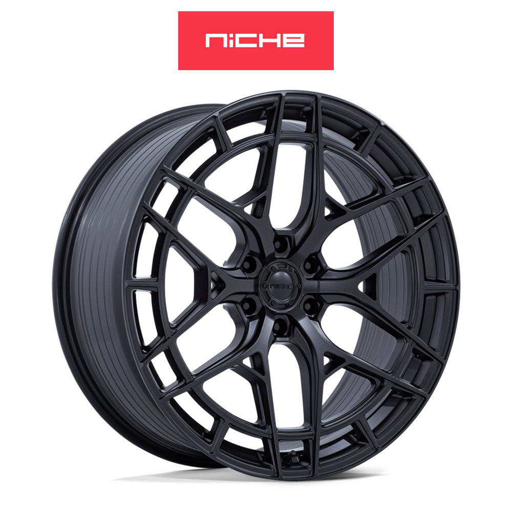 キャデラック エスカレード用 ニッチ アドリア 24x10J ET 20 フロント、リア マットブラック フローフォーミング・アルミニウムホイール４本セット (消費税、送料込み)