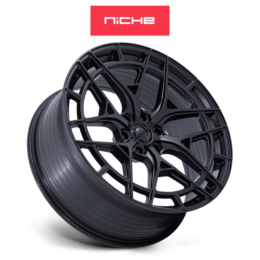 キャデラック エスカレード用 ニッチ アドリア 24x10J ET 20 フロント、リア マットブラック フローフォーミング・アルミニウムホイール４本セット (消費税、送料込み)
