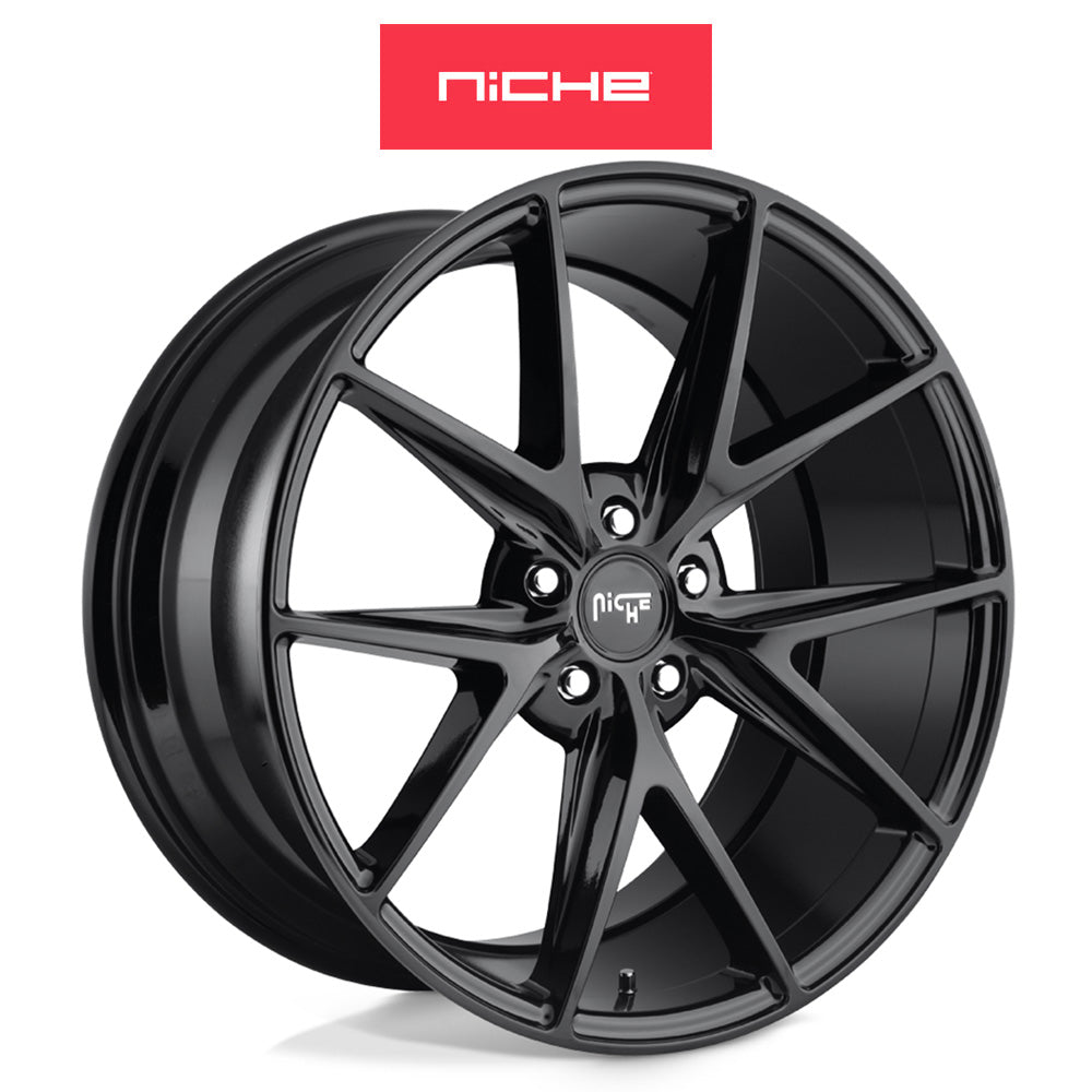 ホンダ シビック　タイプＲ(Honda Civic Type-R)用 ニッチ ミサノ 20x9J ET 35 フロント&リア グロス(艶あり)ブラックホイール４本セット Niche MISANO 20X9 5X120 72 BL +35 (送料無料)