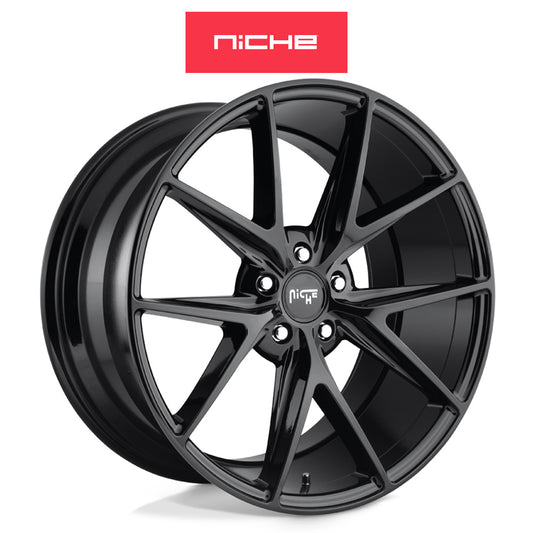 ホンダ シビック　タイプＲ(Honda Civic Type-R)用 ニッチ ミサノ 20x9J ET 35 フロント&リア グロス(艶あり)ブラックホイール４本セット Niche MISANO 20X9 5X120 72 BL +35 (送料無料)