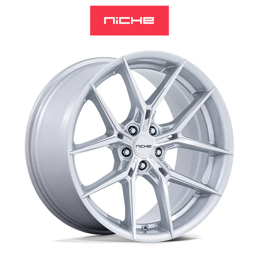 アウディ Ａ４用 ニッチ プロディジー５ 20x9J ET 45 フロント&リア シルバーマシンドフェイス フリーフォームホイール４本セット　Niche PRODIGY 5 20X9 5X112 72 +45 SLV-MCH (消費税、送料込み)