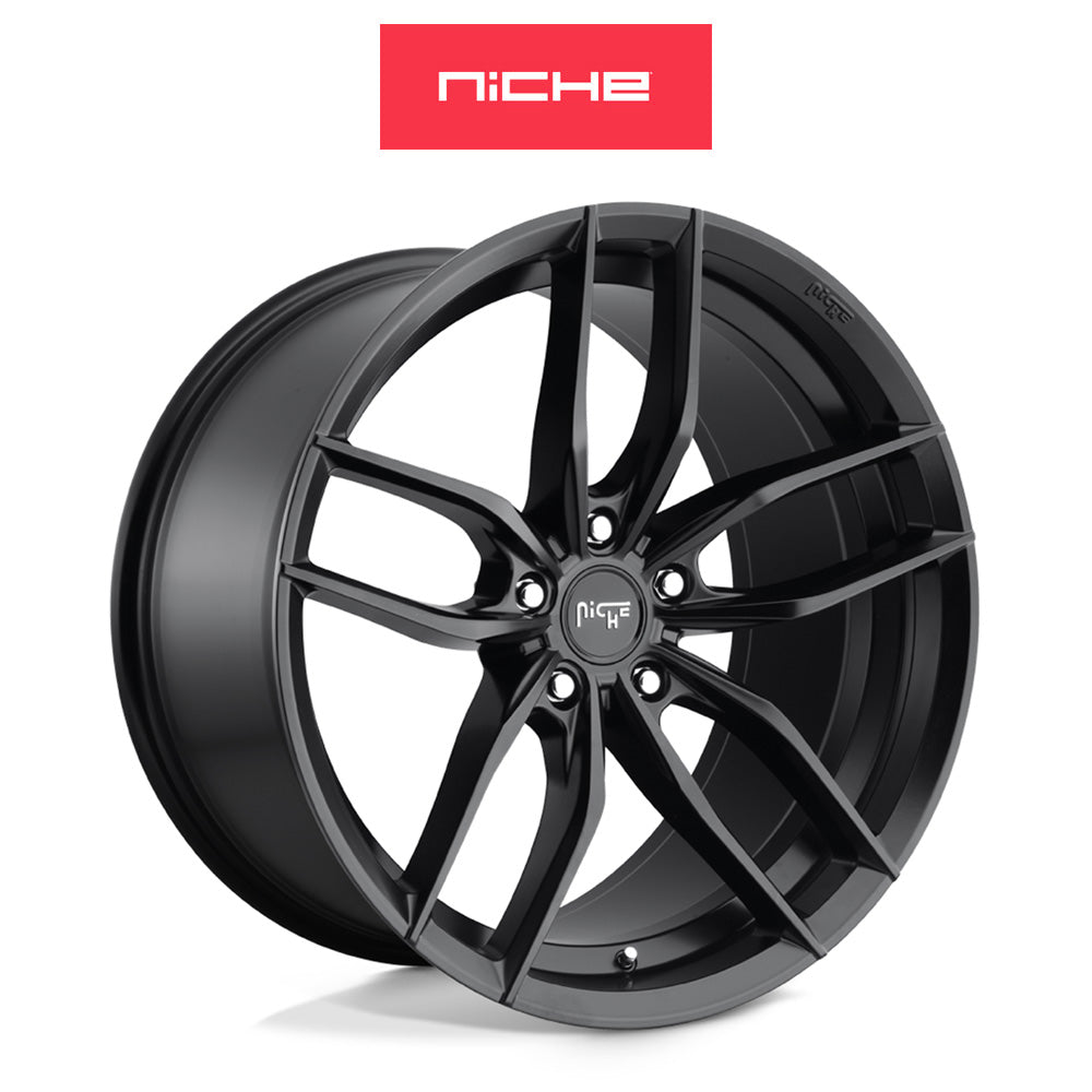 ホンダ シビック　タイプＲ(Honda Civic Type-R)用  ニッチ ヴォッソ 19x8.5J ET 35 フロント&リア マットブラックホイール４本セット Niche VOSSO 19X8.5 5X120 72 BD 35MM (送料無料)