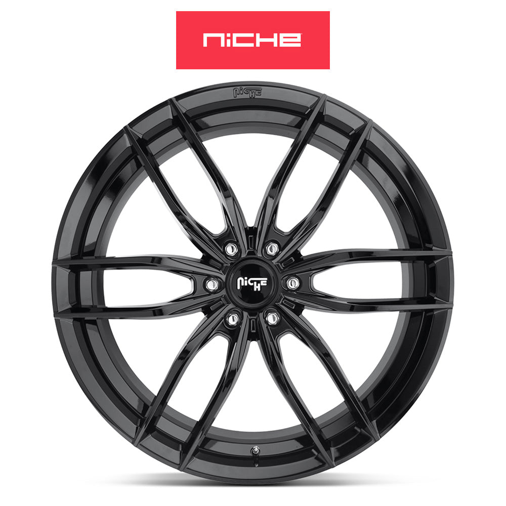 トヨタ ランドクルーザー用 ニッチ ヴォッソ 20x9J ET 20 フロント、リア グロスブラック ホイール４本セット　 Niche VOSSO 20X9 6X5.5 106.1 BL 20MM (消費税、送料込み)